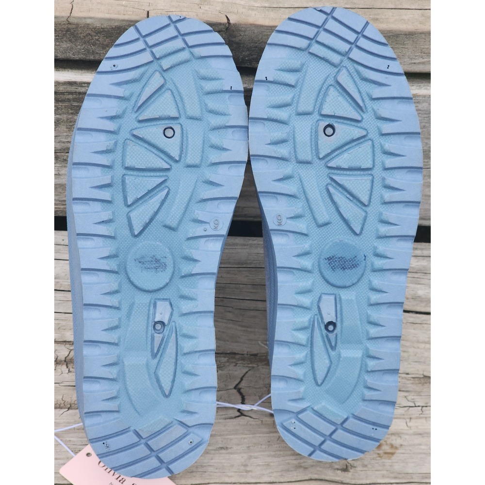 Olivia & Kate Stormy Blue Platform Suede Faux Fur Lined Slippers Womens 9 NEW - Picture 4 of 4